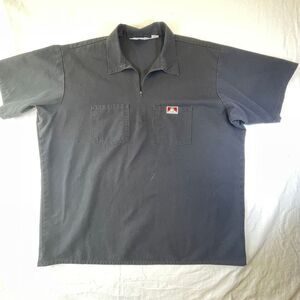 Vintage Ben Davis Black Work Shirt Made in USA  3XL 1/4 zip pullover